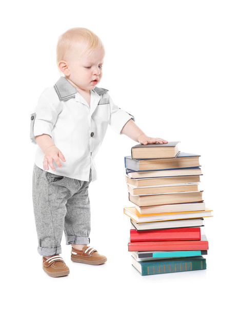 Baby boy with books - Fotoğraf, Görsel