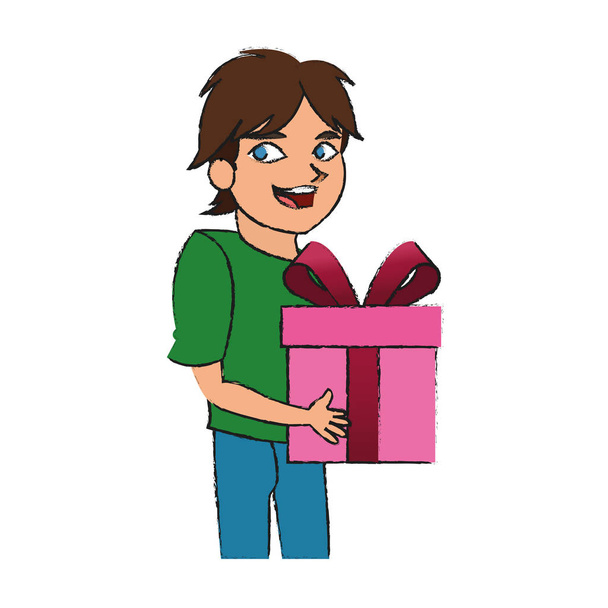 Isolated gift and boy design - Vector, afbeelding