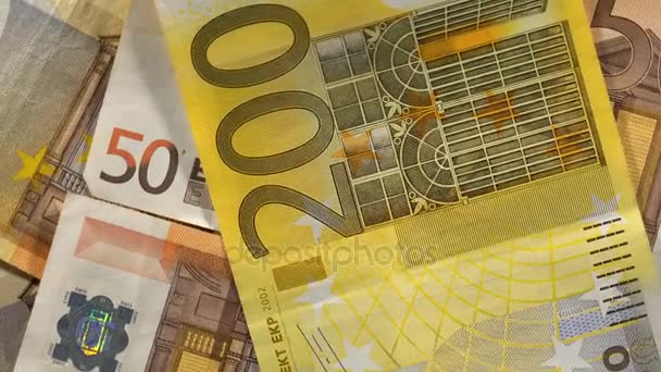 euró pénz az asztalon - Felvétel, videó
