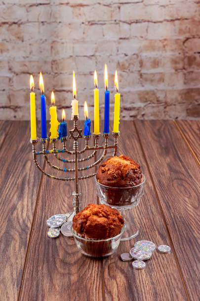 Hanukkah, o feriado do Festival Judaico das Luzes
 - Foto, Imagem