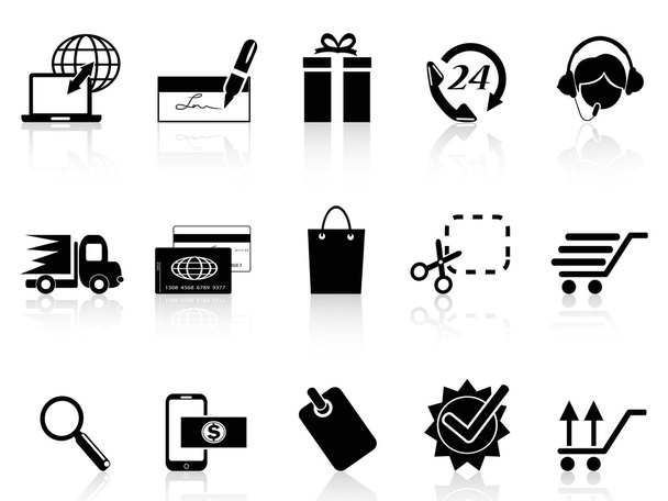 Black e-commerce and shopping icon - Vektor, Bild