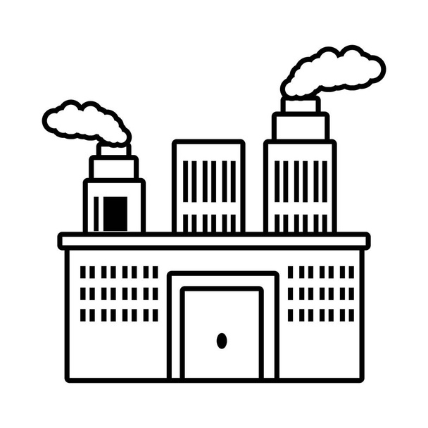 Изготовление контура дымохода загрязнения зданий
 - Вектор,изображение