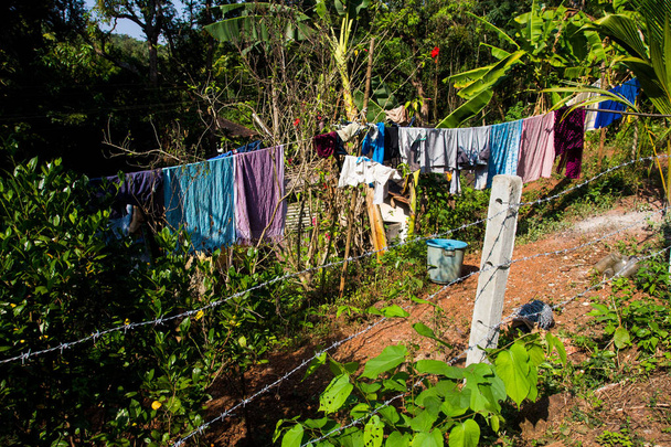 Clothespin hanging on washing line in India - Foto, Imagem