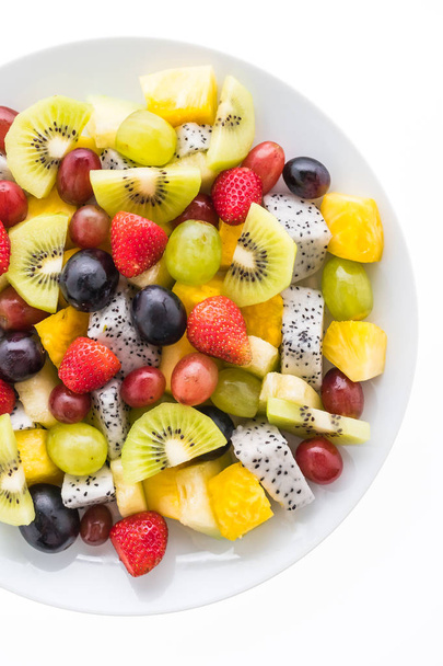 Mixed fruits in white plate - Photo, Image