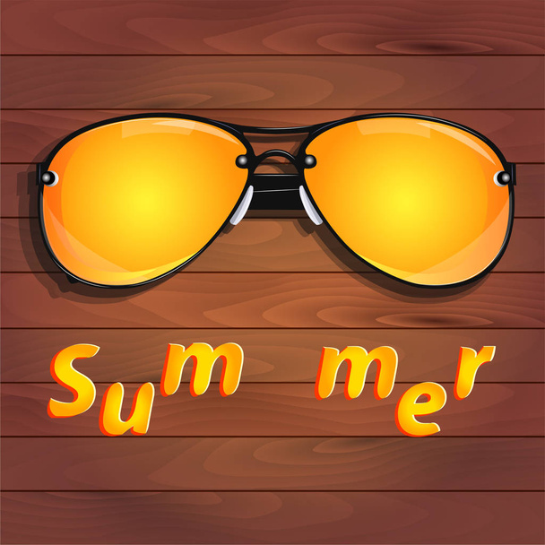 Gele zonnebril, zomer - Vector, afbeelding