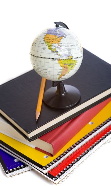 School Books and a miniature Globe - Foto, immagini