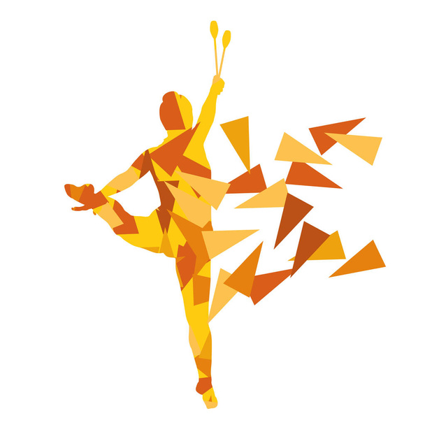Ritmik Jimnastik kadın performans kulüpleri vektör soyut - Vektör, Görsel