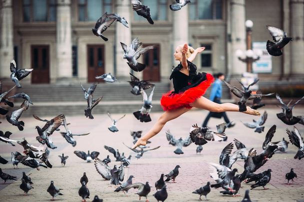 Ballerina doing splits in the air - Photo, Image