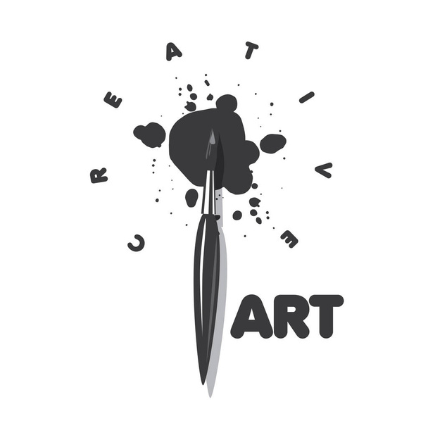 vector logo brush and blots of paint - Vektori, kuva