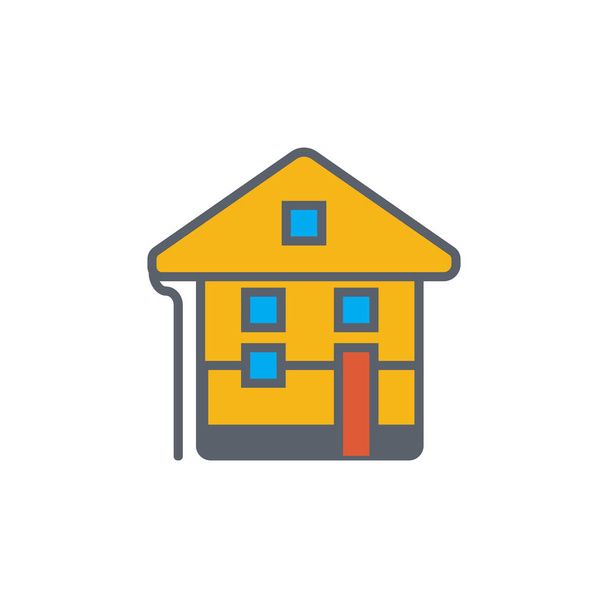 Vektorsymbol oder Illustration mit Haus im Umrissstil - Vektor, Bild