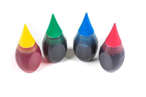 4 botellas de colorante de alimentos
 - Foto, Imagen