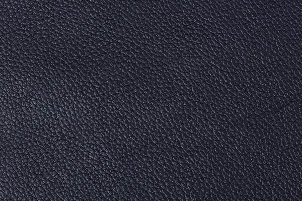 Texture of dark blue leather on macro. - Photo, image
