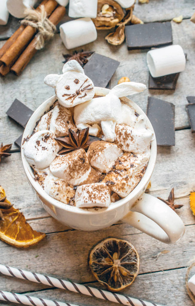 horké kakao s marshmallow kotě.  - Fotografie, Obrázek