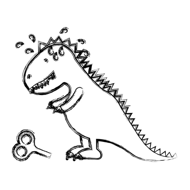 Na białym tle zabawka dinozaur design - Wektor, obraz