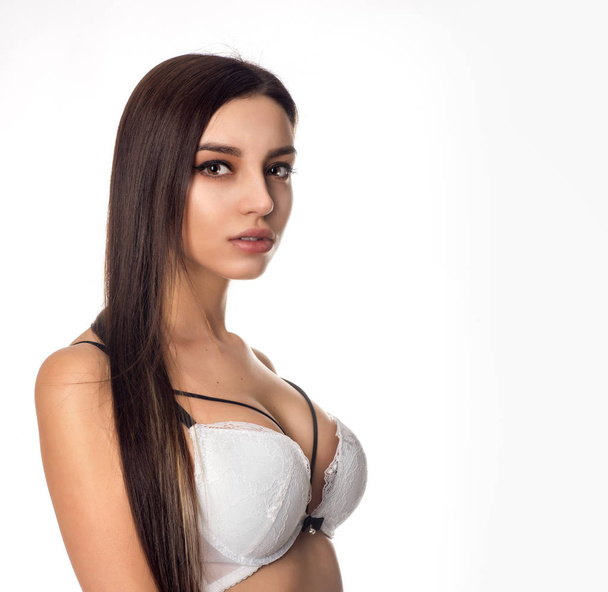 Portrait of the young girl in bra - Foto, Imagen