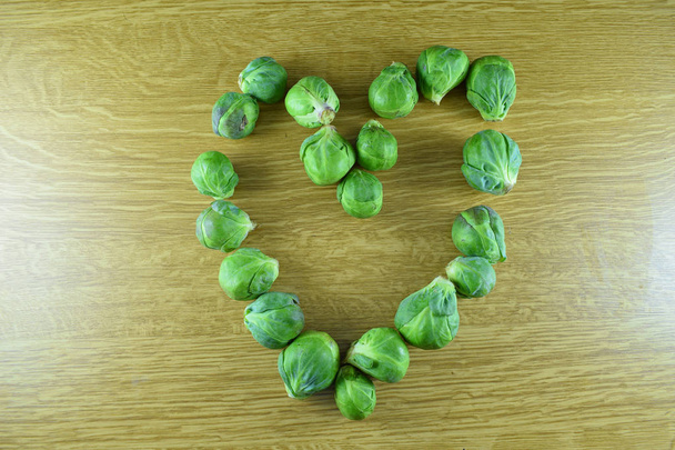 Brussels sprouts in heart form - Photo, Image