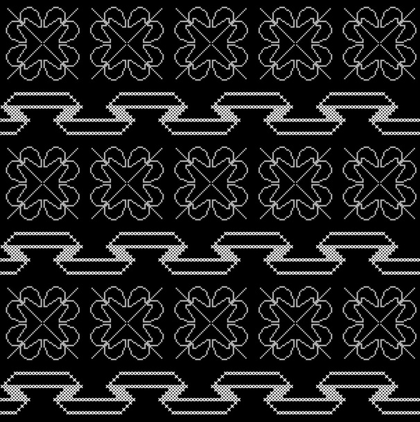 siyah beyaz etnik motifleri - Vektör, Görsel