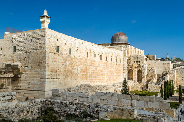 エルサレムの旧市街でアル アクサ モスク - 写真・画像