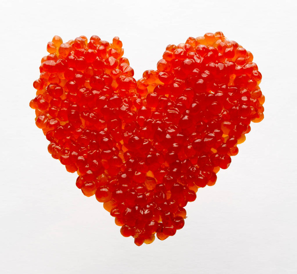 Heart made of red caviar - Photo, Image