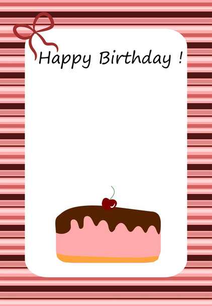 Tarjeta de cumpleaños con trozo de pastel
 - Foto, Imagen