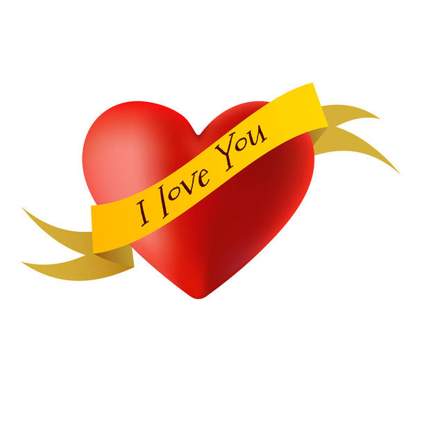Decorations in the form of hearts with the words I love you. Vector illustration - Διάνυσμα, εικόνα