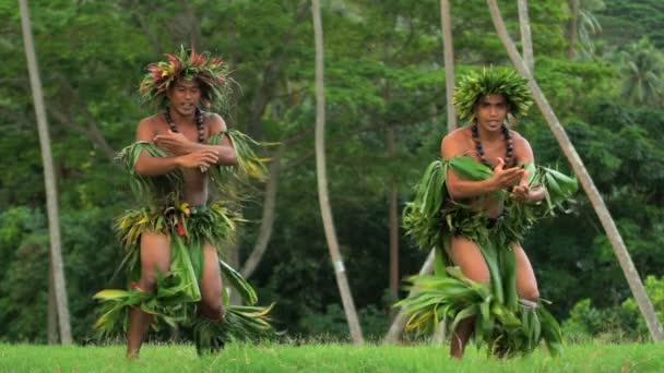 Bailarines de Polinesia entretenidos con disfraces
  - Imágenes, Vídeo