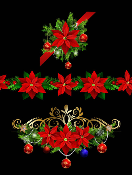 Christmas set elements for your designs - Vector, Image