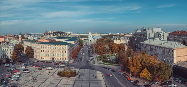 View of St Sophia Cathedral on Sophia Square. Kiev, Ukraine. - Φωτογραφία, εικόνα