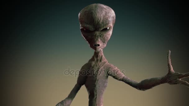Grey alien animacji 3d - Materiał filmowy, wideo