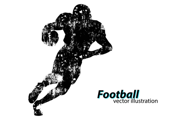 silhouette of a football player. Rugby. American footballer - Vector, Image