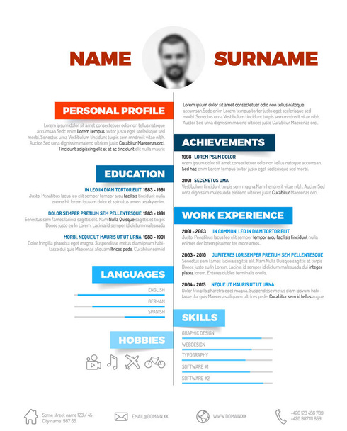 resume template with nice typogrgaphy  - Vector, Image