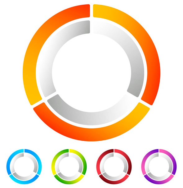 Segmented circle abstract icons - Διάνυσμα, εικόνα