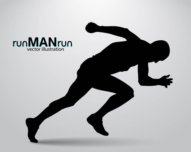 Silhouette of a running man. - Vector, Image