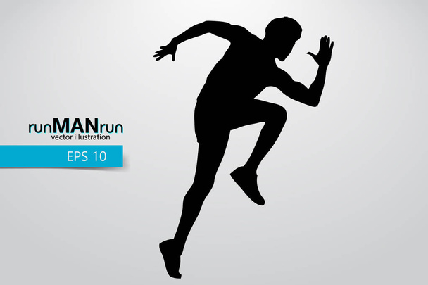 Silhouette of a running man. - Vector, Image