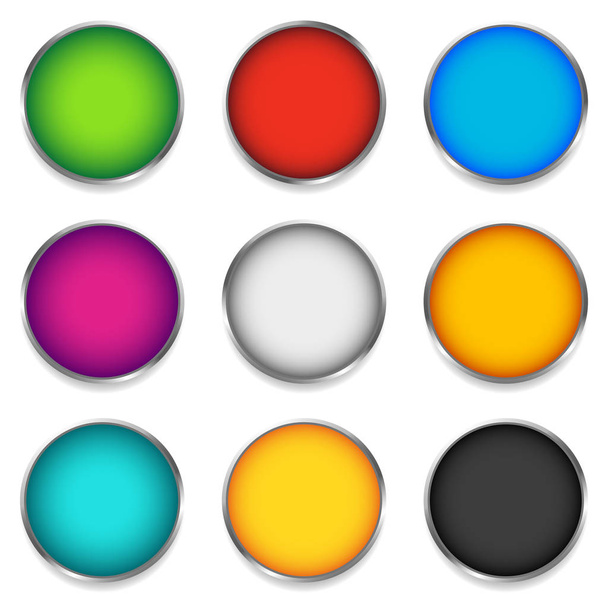 Glossy colorful circle icons - Вектор,изображение