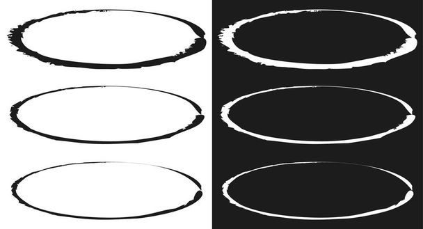 Grungy círculo elemento conjunto
  - Vector, Imagen