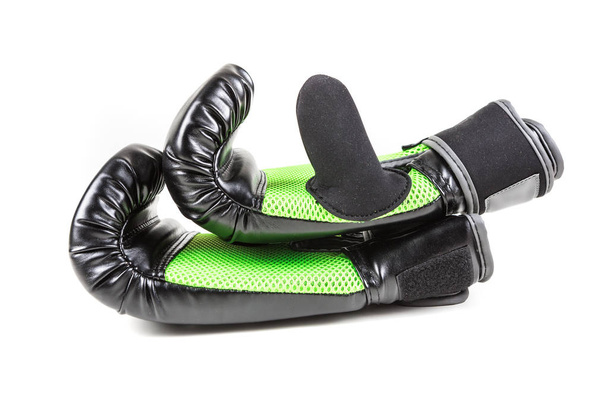 Green and black boxing gloves - Photo, Image