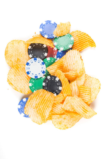 Τσένταρ ξινή κρέμα και μάρκες πόκερ - Φωτογραφία, εικόνα