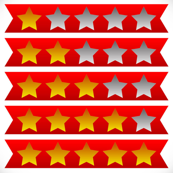 Star rating symbols with 6 star.  - Vector, Image
