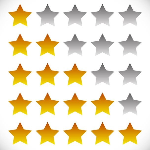 Star rating symbols with 6 star.  - Vector, Image