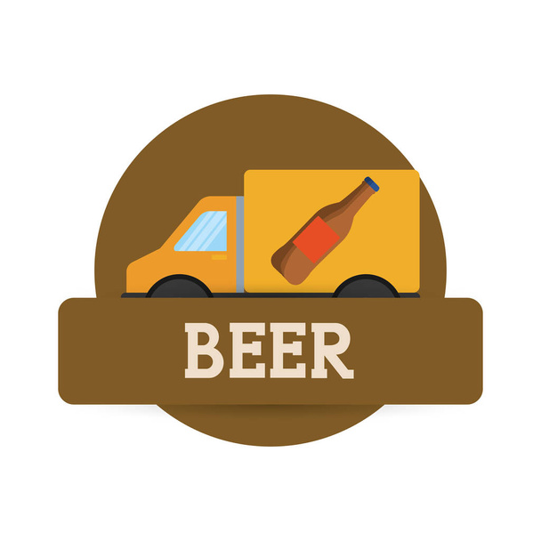 этикетка доставки пива
 - Вектор,изображение