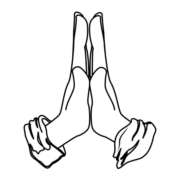 mains priant icône isolée
 - Vecteur, image