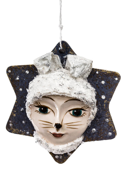 Świąteczna dekoracja w kształcie maski leveret, na w tle - Zdjęcie, obraz