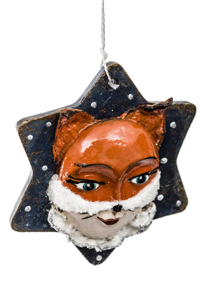 Decoração festiva na forma de uma máscara foxy, isolado no whit
 - Foto, Imagem