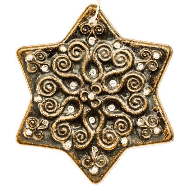 Ünnepi dekoráció formájában a hat ágú csillag, elszigetelt  - Fotó, kép