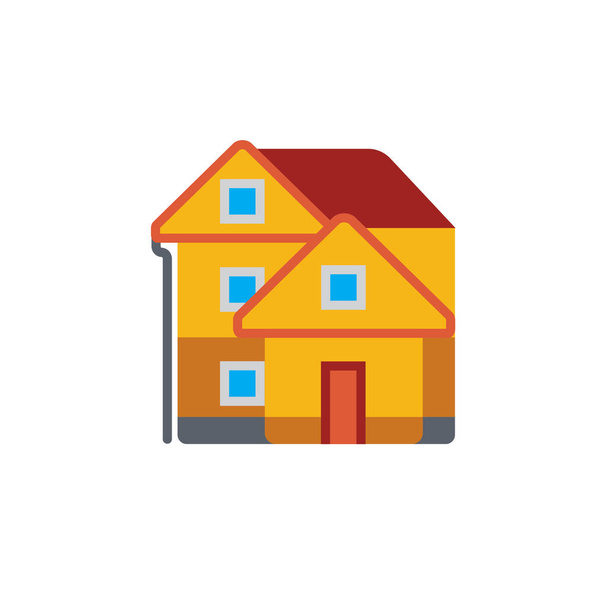 Vector icon or illustration with house in material design style - Vector, afbeelding