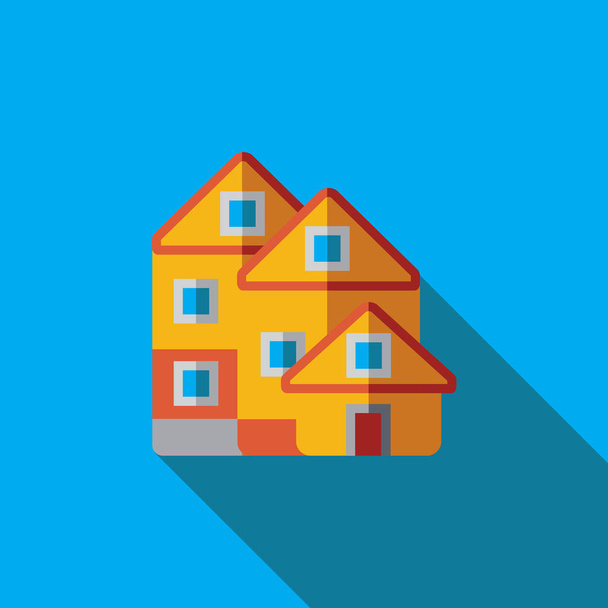 Vector icon or illustration with house in flat design style - Vettoriali, immagini