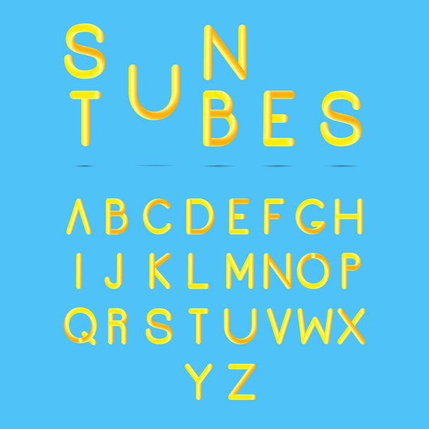 Glanzende brieven. Gestileerde kleurrijke alfabet met levendige kleuren - Vector, afbeelding