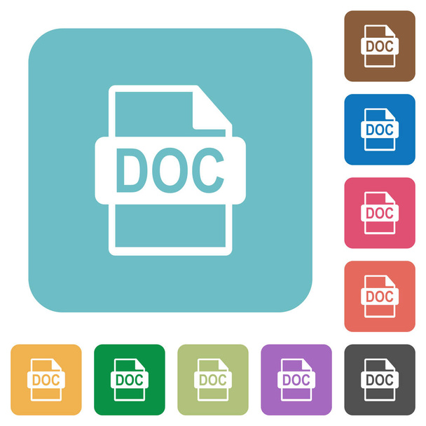 DOC formato de archivo square flat icons
 - Vector, imagen