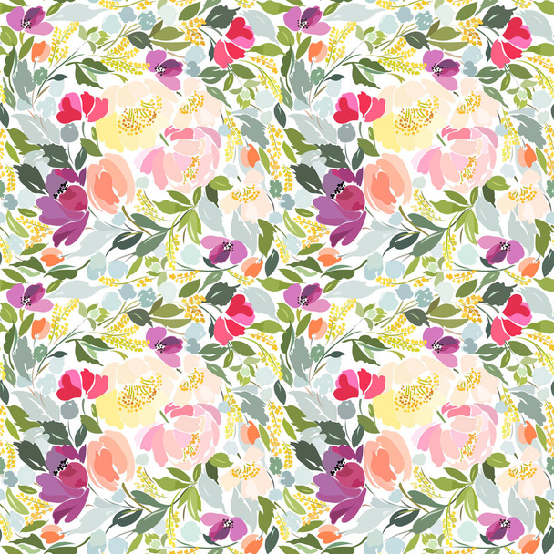 bright floral carpet - Vector, Imagen